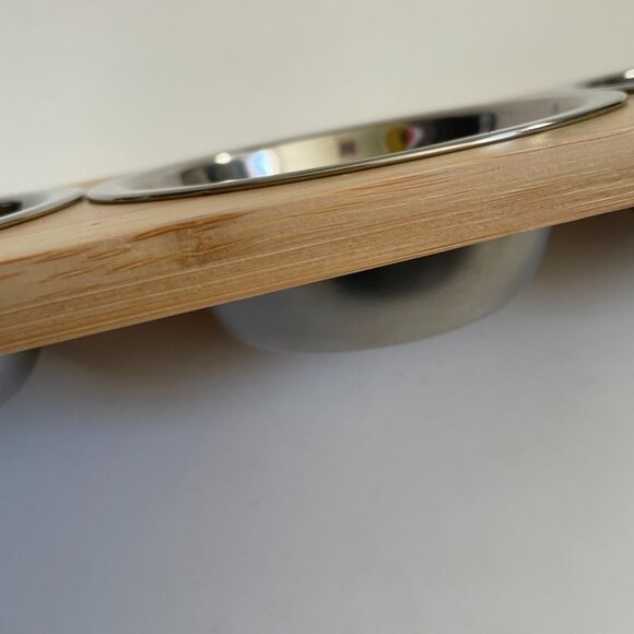 3-Bowl Stainless Steel & Bamboo Stand Set - Picture 7 of 9